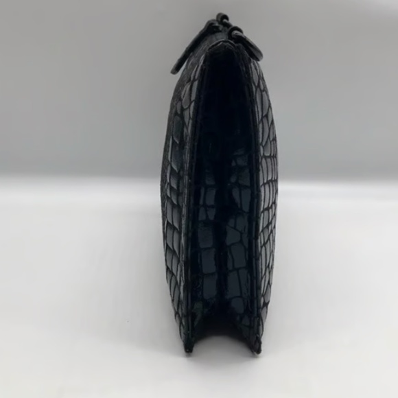 I.N.C. International Concepts Black Croc Faux Leather Crossbody Bag - Picture 7 of 8